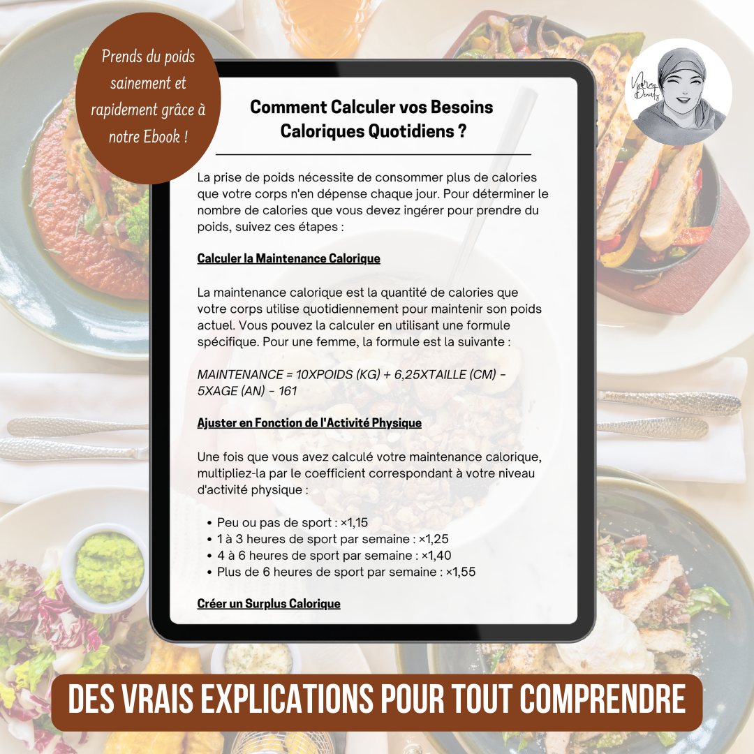 E-book - Prendre du Poids - Petit Déjeuner, Déjeuner, Dîner, Collations + Conseils, Astuces & Bonus