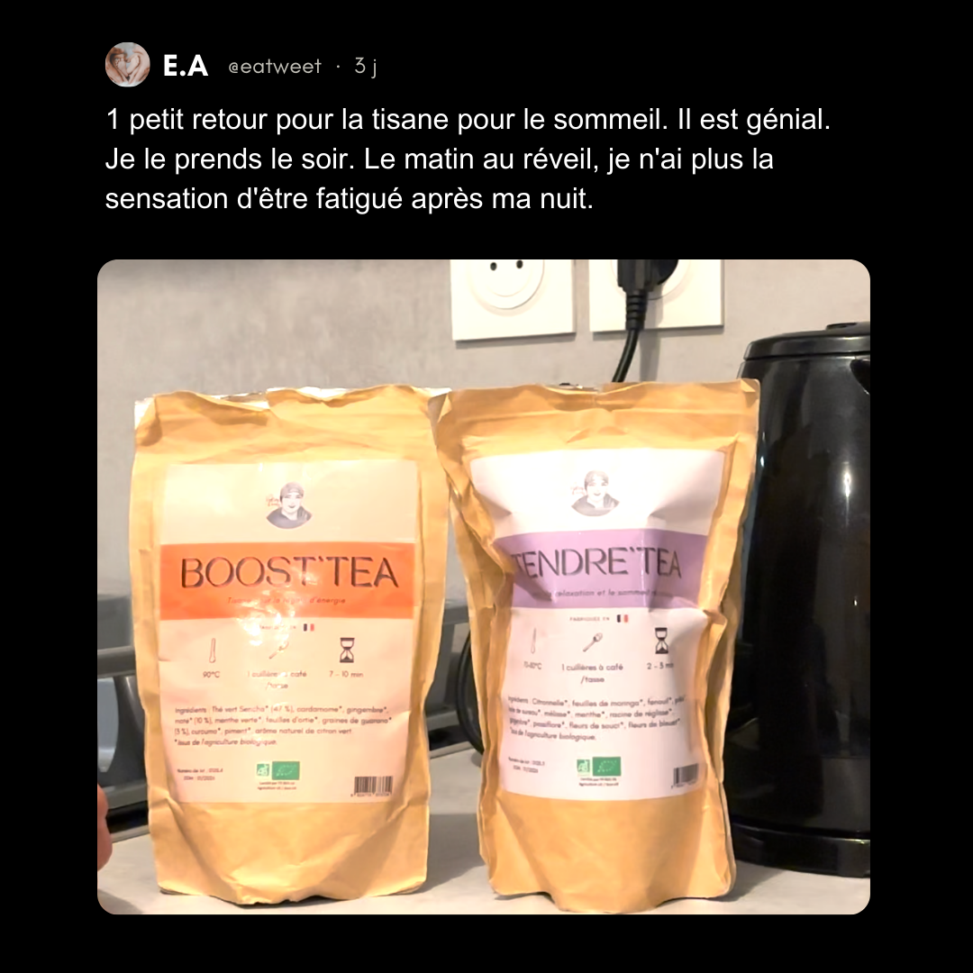 Duo of Herbal Teas for Energy & Relaxation (1 boost tea + 1 gentle tea) - 2 x 100 grams - Organic