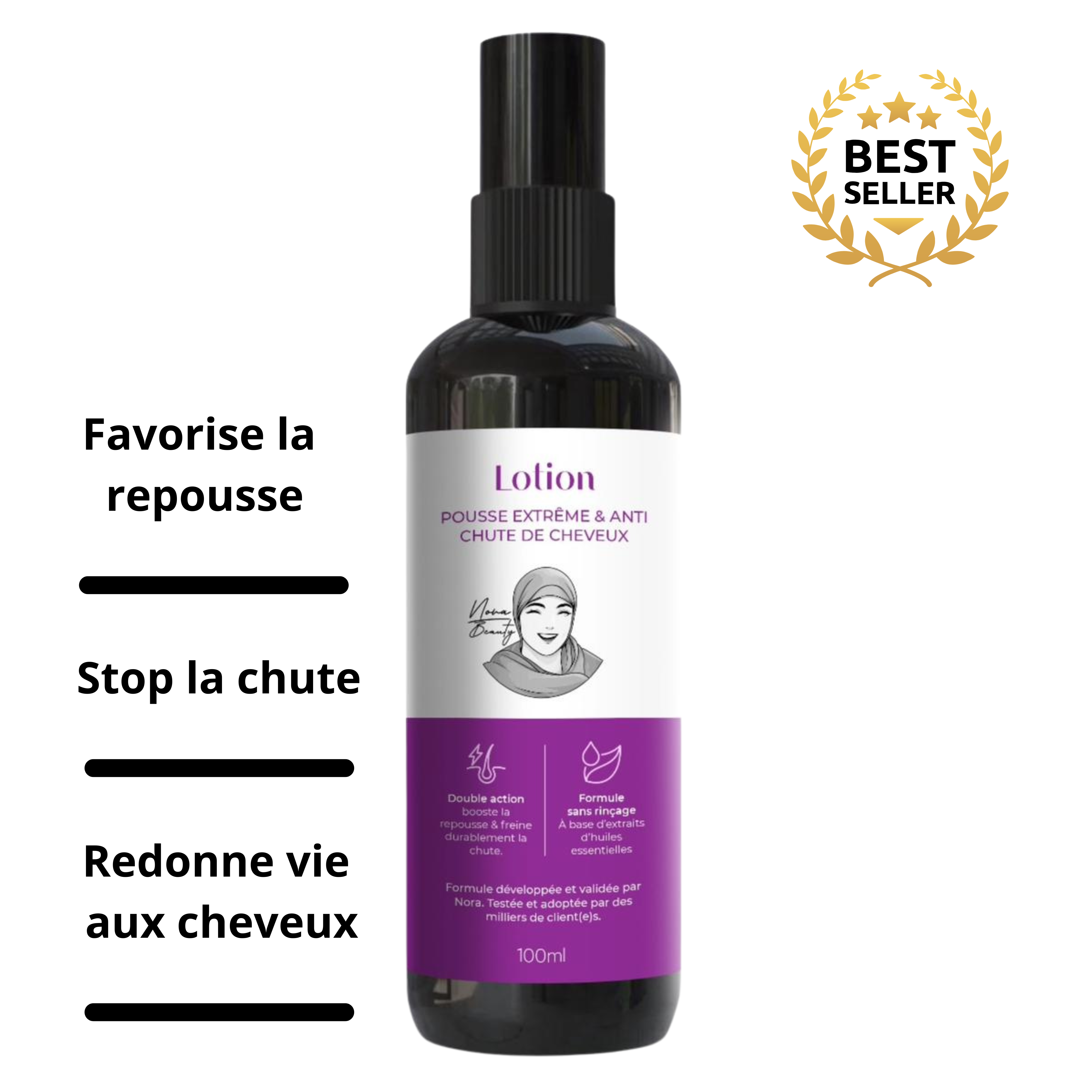 VIRAL - Lotion Sans Rinçage Pousse Extrême & Anti Chute de Cheveux - Zayda - 100 ml