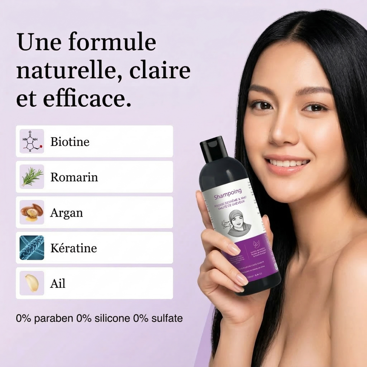 Shampoing Pousse Extrême & Anti Chute de Cheveux - 0% sulfate 0% paraben 0% silicone - 250ml