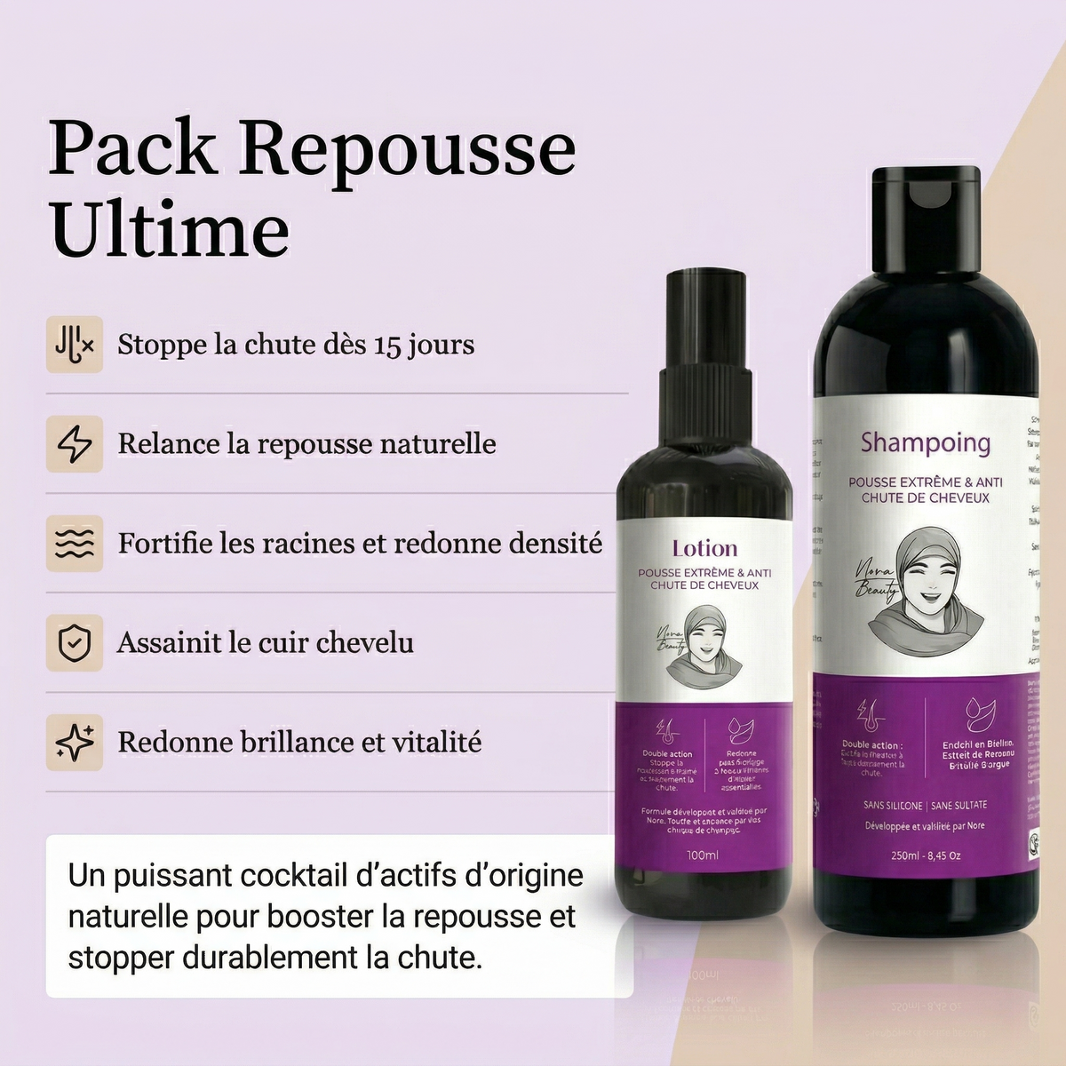 Pack Protocole Repousse Ultime Cheveux - (Shampoing 250 ml + Lotion 100 ml) [PRE COMMANDE]